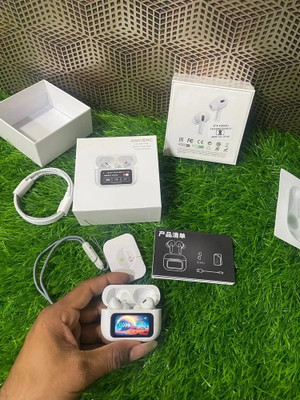 FlipHub Airpod Pro 9 Touch Dispaly with Active Noise Cancellation Bluetooth Gaming(Active White, True Wireless)