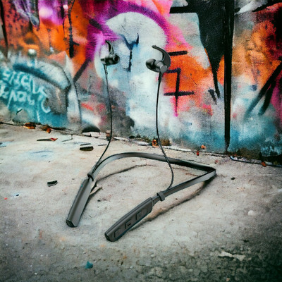 QPG STORE Rokerz 235 Pro Wireless Bluetooth Neckband(0.1722 Bluetooth(Black, In the Ear)