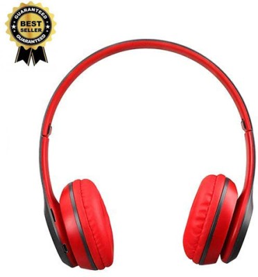 Worricow New Quality Wireless Sports Microphone With HD Sound ,SD card Bluetooth Headset(Red, In the Ear)
