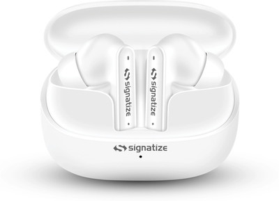 SIGNATIZE New Launch Crystal Bass True Wireless in Earbuds with 10mm Drivers,35H Playtime Bluetooth(White, In the Ear)
