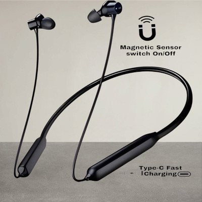 TWS Bass & Clarity Neckband - Wireless Design, Powerful & Crisp Audio_GN Bluetooth & Wired(Black, In the Ear)