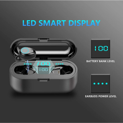 GUGGU ATT_623P_TWS F9 SMART TOUCH EARBUDS WITH POWER BANK EASY PAIR & HIGH BASS SOUND Bluetooth(Black, True Wireless)