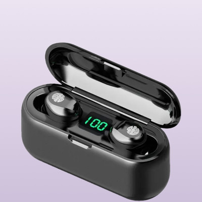 YAROH Q95_F9 Wireless Earbuds with Bluetooth 5.0 & Digital Display Bluetooth(Black, In the Ear)