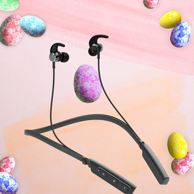 QPG STORE Rokerz 235 Pro Wireless Bluetooth Neckband(0.997 Bluetooth(Black, In the Ear)