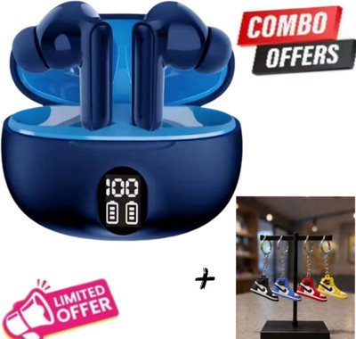 GWALBROS 16 pro CM Wireless Bluetooth Earbuds, ANC High bass and Fully Compatible Bluetooth Gaming Headset(BLUE, In the Ear)