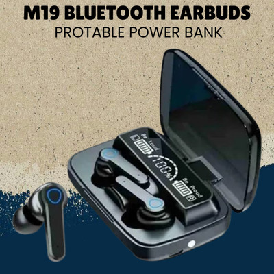 FRONY M19 Wireless (Earbuds) TWS 5.1 Large Dual LED Display & Bluetooth HeadphonesB386 Bluetooth(Black, True Wireless)