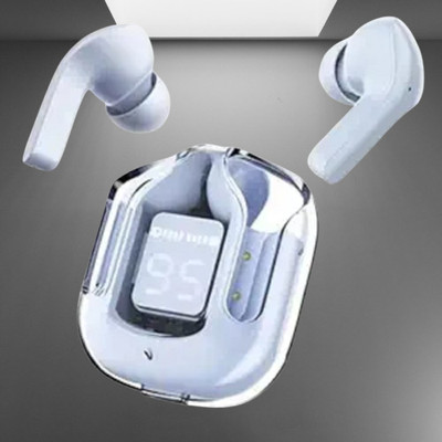 TARECON Ultra Pod Max Bluetooth 5.3 TWS Earbuds with Display, Gaming Mode,Fast Charging Bluetooth(Blue, In the Ear)