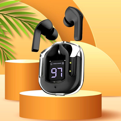 GUGGU Earbuds Max UltraPods Transparent Charging Case With LED Digital Display B465 Bluetooth(Multicolor, In the Ear)