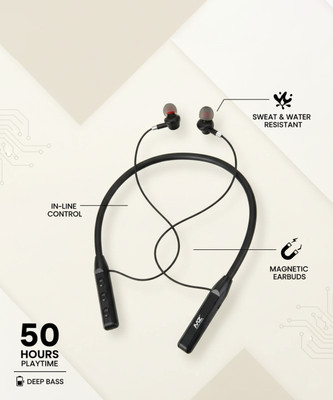 MZ NB111 (WIRELESS HEADPHONE) Magnetic Neckband 250h standby 200mAh Battery Bluetooth Headset(BLACK, In the Ear)