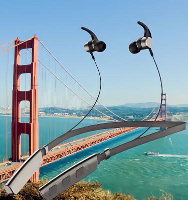 GPQ STORE Rokerz 235 Pro Wireless Bluetooth Neckband(0.146 Bluetooth(Black, In the Ear)