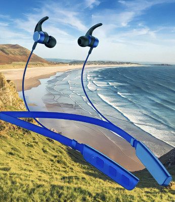 GPQ STORE Rokerz 235 Pro Wireless Bluetooth Neckband(B.0.467 Bluetooth(Blue, In the Ear)