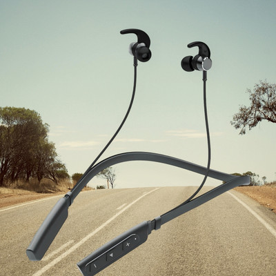 QPG STORE Rokerz 235 Pro Wireless Bluetooth Neckband(0.296 Bluetooth(Black, In the Ear)