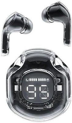 TARECON Ultra Pod Max Bluetooth 5.3 TWS Earbuds Transparent Design,Fast Charging Bluetooth(Black, In the Ear)