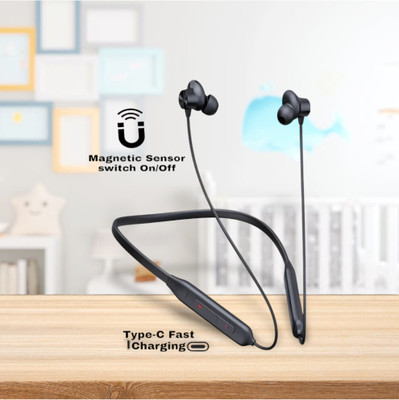 GDS Durable Wireless Neckband - Water Resistant & Extended Playback Time_HY Bluetooth & Wired(Black, In the Ear)