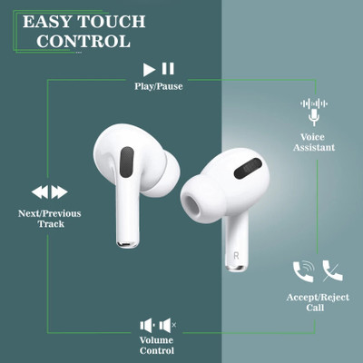 mxd Turbo Noise Isolation, Smart Mic with Mic, Bass & ANC Earbuds Bluetooth Gaming(White, In the Ear)