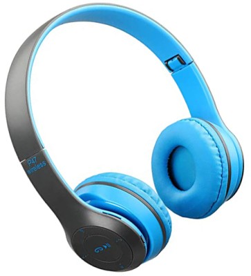 Worricow Latest With Mic With 6 Hour Battery Backup Wireless Headphone Bluetooth Headset(Blue, In the Ear)