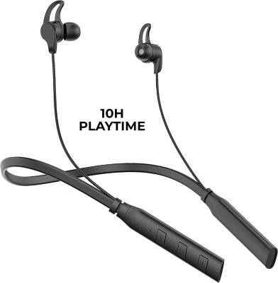 MOBIZAC BT Prime Hi-Fi Stereo Sound with CVC Cancellation Wireless Bluetooth Neckband Bluetooth Headset(Black, In the Ear)