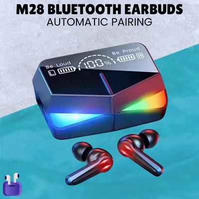 SACRO M28 Bluetooth Wireless Earbuds With Touch Control, LED Display and HD SoundP320 Bluetooth(Black, True Wireless)