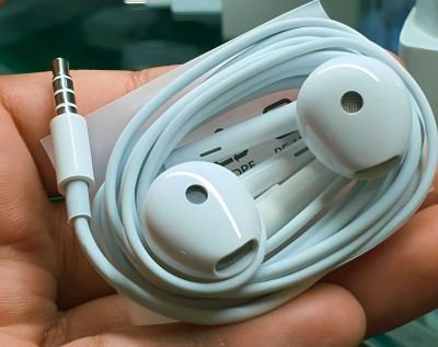 O_ppo, V_ivo Mobile Bass Earphone with Mic good quality.0.127 Wired Headset(White, In the Ear)