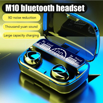 YAROH ATE_147N_TWS M10 BLUETOOTH 5.1 CHARGING BOX WIRELESS EARDBUD STEREO SOUND Bluetooth(Black, True Wireless)