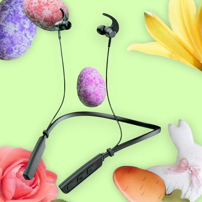 QPG STORE Rokerz 235 Pro Wireless Bluetooth Neckband(0.1682 Bluetooth(Black, In the Ear)