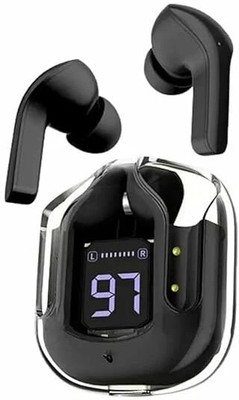 TECORE Ultra Pod Max Bluetooth 5.3 TWS Earbuds Transparent Design,Fast Charging Bluetooth(Black, In the Ear)
