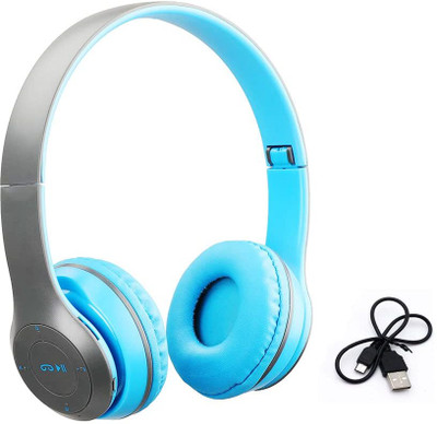 BAGATELLE Pro Bluetooth Wireless On Ear Headphones with Mic, 30H Backup, Foldable Bluetooth Gaming(Blue, On the Ear)