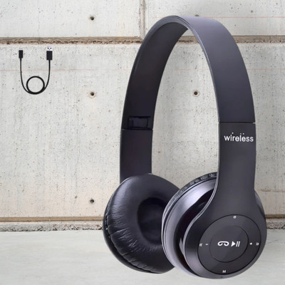 house of common Superior Battery Efficiency Headphones with Mic & High-Fidelity_KQ Bluetooth & Wired(Black, On the Ear)