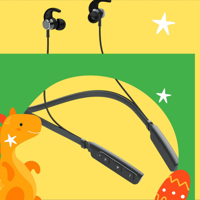 GPQ STORE Rokerz 235 Pro Wireless Bluetooth Neckband(0.881 Bluetooth(Black, In the Ear)