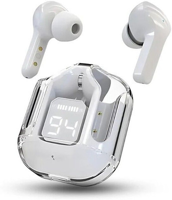 GWALBROS GWALBROS ULTRA PODS, AIRPODS with 40 Hours Playback and transparent Display_5 Bluetooth Gaming Headset(White, In the Ear)
