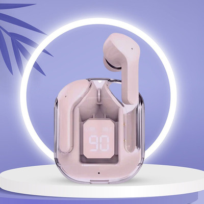 SDMINITEK Ultrapod Wireless 5.3 LED Digital Display in-Ear Earbuds Charging Case Touch Bluetooth(Pink, True Wireless)