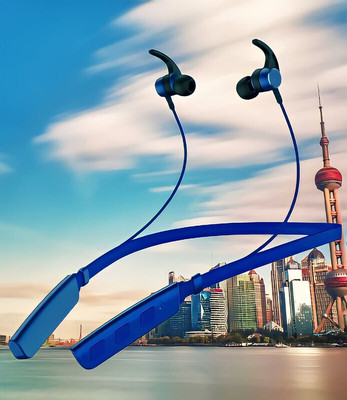 GPQ STORE Rokerz 235 Pro Wireless Bluetooth Neckband(B.0.307 Bluetooth(Blue, In the Ear)