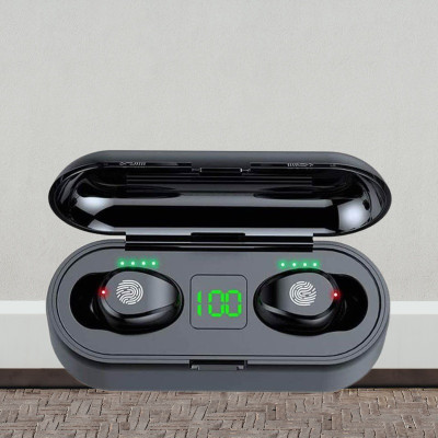 YAROH U47_F9 Wireless Earbuds with Bluetooth 5.0 & Digital Display Bluetooth(Black, In the Ear)