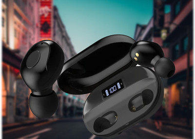 YAROH F32_T2 Wireless Earbuds with Bluetooth 5.0 & Digital Display Bluetooth(Black, In the Ear)