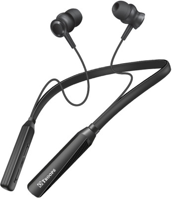 Neckband Bluetooth Earphones with 10mm Drivers,Music 50 Hours Playtime Bluetooth & Wired Headset(Black, In the Ear)