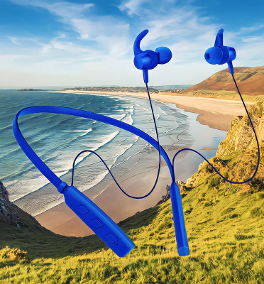 GPQ STORE Rokerz 235 Pro Wireless Bluetooth Neckband(0B.30 Bluetooth(Blue, In the Ear)