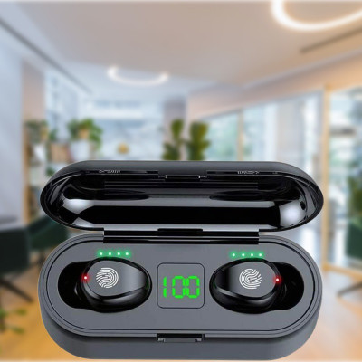 YAROH N40_F9 Wireless Earbuds with Bluetooth 5.0 & Digital Display Bluetooth(Black, In the Ear)