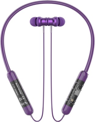 Earbot Neckband 5.2 Microphone with Voice change option Upto 40Hr Playtime Bluetooth Gaming(Purple, In the Ear)