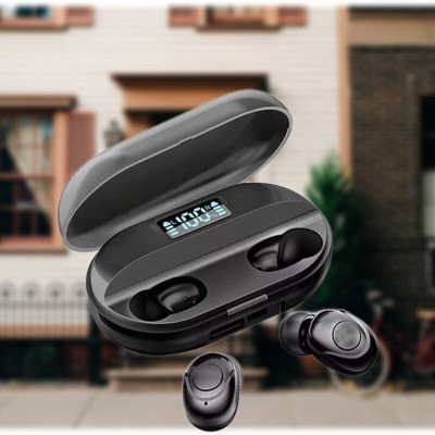 YAROH Y77_T2 Wireless Earbuds with Bluetooth 5.0 & Digital Display Bluetooth(Black, In the Ear)