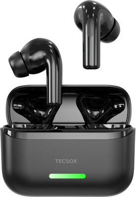 TecSox Bullet T41 Wireless Earbuds - 30H Playtime, Deep Bass, 13mm Drivers, Clear Sound Bluetooth(Black, In the Ear)