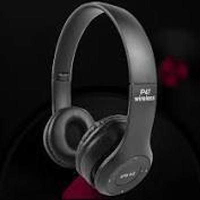 P47_VP84_Bluetooth Wireless Headphone with Mic High Bass Clear Sound Bluetooth without Mic Headset(BLACK, On the Ear)