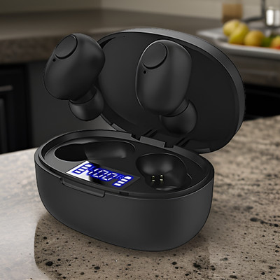 GUGGU G48_T12 TWS Bluetooth 5.0 Earbuds: Wireless Freedom with LED Display Bluetooth(Black, In the Ear)