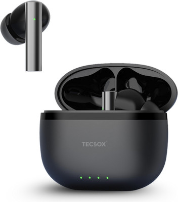 TecSox Bullet S26 Wireless Earbuds - 30H Playtime, Deep Bass, 13mm Drivers, Clear Sound Bluetooth(Black, In the Ear)