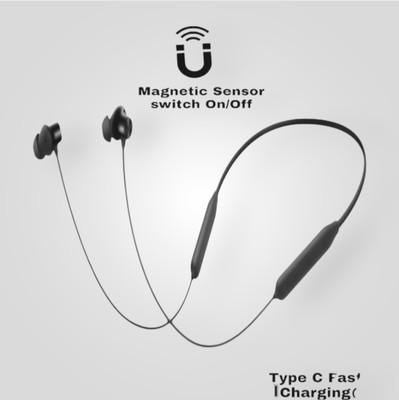 house of common Pro Neckband With Upto 48 Hours Playback & Fast Charging Earphone_2T Bluetooth & Wired(Black, In the Ear)