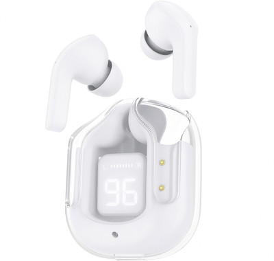 GWALBROS Ultrapods Calling Air buds Neckband TWS Earbuds with 30 hr playtime_1 Bluetooth Headset(White, Clear, In the Ear)