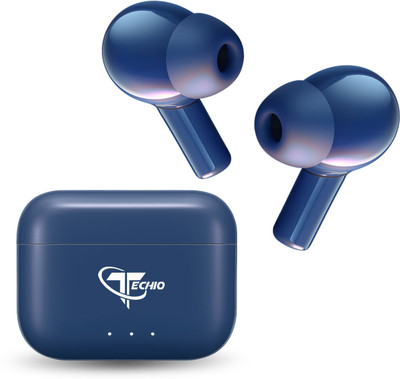 Techio FusionBuds TWS with Rich Audio Output, Gaming Mode & Quick Pairing Bluetooth(Blue, True Wireless)