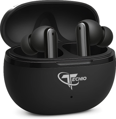Techio Nirvana ION Wireless Earbuds C14 with Bluetooth 5.3 and Fast Charging Bluetooth(Black, True Wireless)