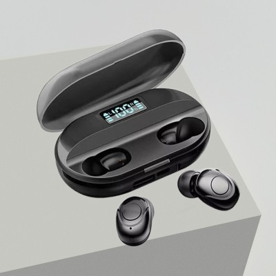 SACRO B80_T2 Wireless Earbuds with Bluetooth 5.0 & Digital Display Bluetooth Headset(Black, In the Ear)