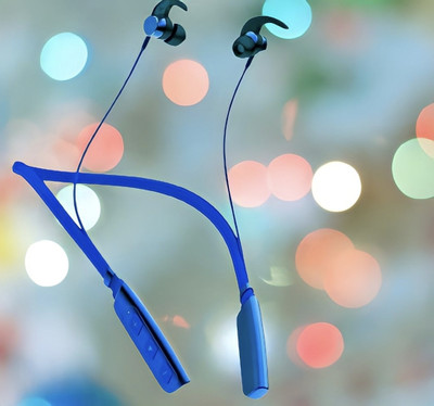 QPG STORE Rokerz 235 Pro Wireless Bluetooth Neckband(0B.127 Bluetooth(Blue, In the Ear)