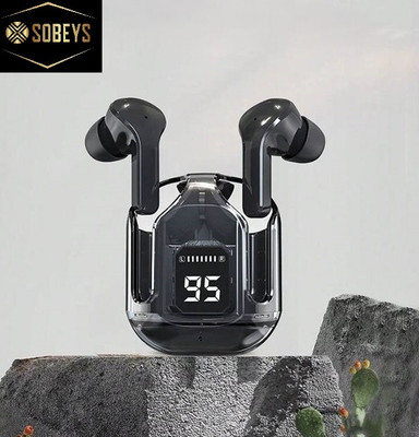 SOBEYS Ultrapods ENC Series Long Battery Life Bluetooth Gaming(Shine Black, In the Ear)